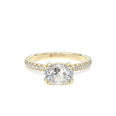 East-West Oval Diamond Engagement Ring